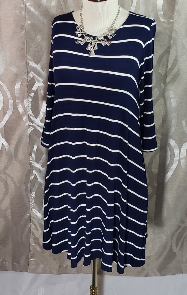 Navy/White Stripped Swing Tunic By A&D